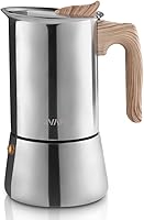 Vista 10 de Sivaphe - Cafetera espresso para estufa de acero inoxidable, capacidad de 9 tazas, olla moca de 450 ml, cafetera con filtro de acero y junta