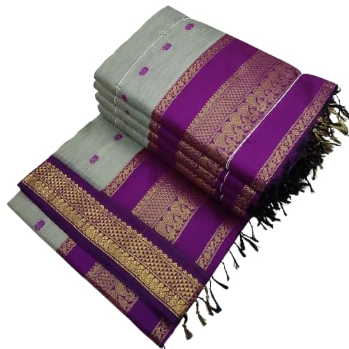 Image of South Cotton Gadwal Saree for Women | Celebrity Inspired Traditional Ethnic Wear | Chettinad & Kalyani Cotton Sarees | Soft Cotton Saree with Blouse Piece