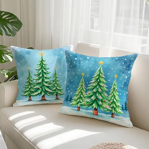 Taie oreiller velours vert 60x60cm premium double face imperméable de Noël - 3