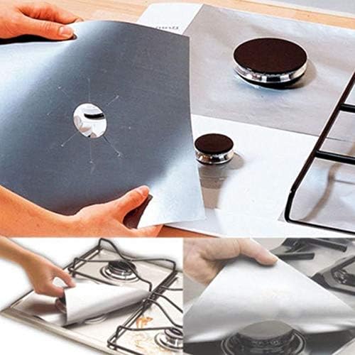 4-Pack Non-Stick Gas Stove Burner Liners - Reusable Kitchen Covers - Image 5