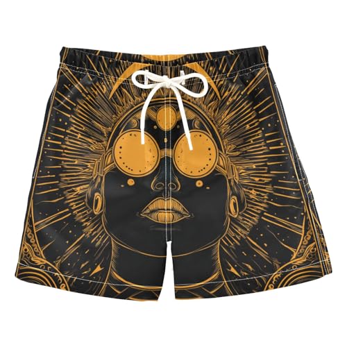 miaozhen Pantalones cortos de playa para niño, silueta de Marte Tarot, traje de baño, ropa de playa para jóvenes y adolescentes con cordón (palabra de la suerte), Silhouette Mars Tarot, 3 años