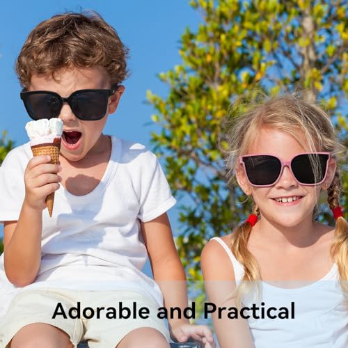Dollger Kids Polarized Sunglasses Square Oval Sunglasses for Toddler Girls Boys Sun Glasses for Age 2-153