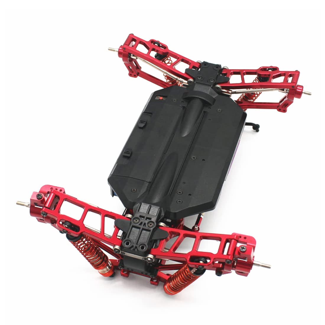 Set di Accessori per L'Aggiornamento del Metallo Braccio di Sospensione 'Ammortizzatore del Blocco dello Sterzo per 104009 12402-A RC Car,Grigio
