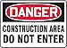 Accuform MCRT128VP Plastic Sign,"Danger Construction Area DO NOT Enter", 10" Length x 14" Width x 0.055" Thickness, Red/Black on White