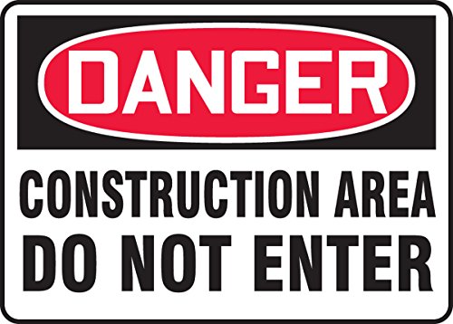 Panneau danger zone de chantier en vinyle adhésif résistant