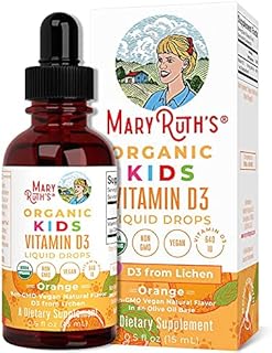 USDA Organic Vitamin D3 Liquid Drops for Kids by MaryRuth's | 640 IU Vitamin D3 Per Serving | Kids Immune Support & Bone Health Supplement | Formulated for Ages 4-13 | 0.5oz