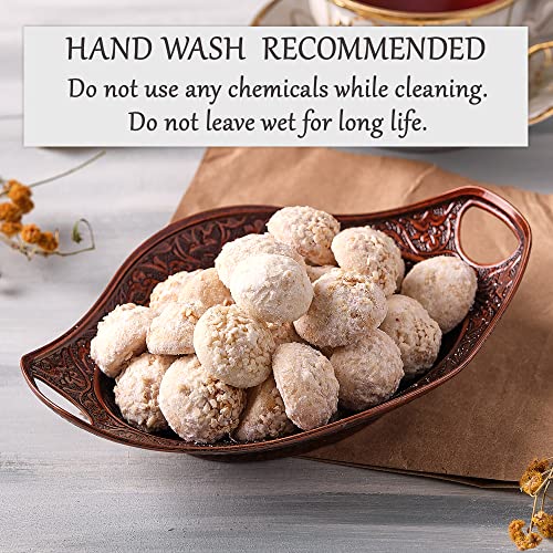 Crystalia Decorative Candy Bowl, Ellipse Turkish Delight Container, Antique Ottoman Design Oval Date Serving Dish, Food Grade Metallic Mini Sugar Holder For Ideal Gift, Home And Kitchen (Copper) #TOP6