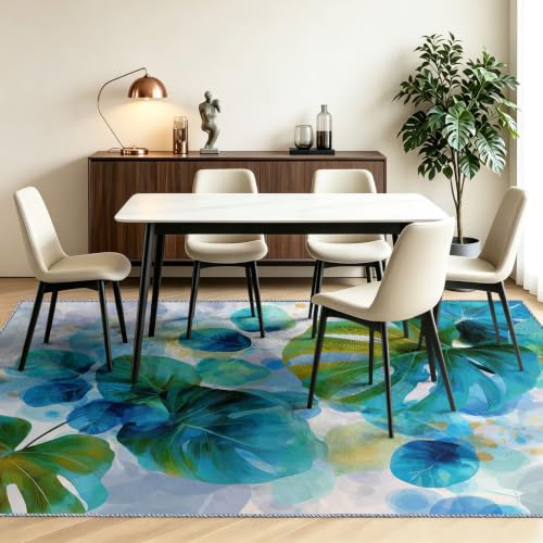 Tapis salon lavable résistant aux taches et glissades gris - 3