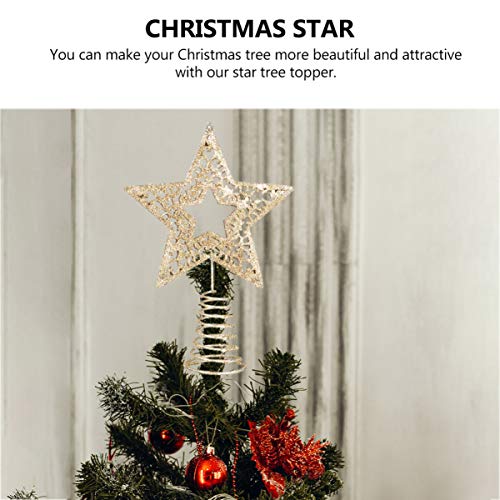 Amosfun Enfeite de Estrela de Ferro para Enfeite de Ãrvore de Natal Dourado Brilhante para Enfeites