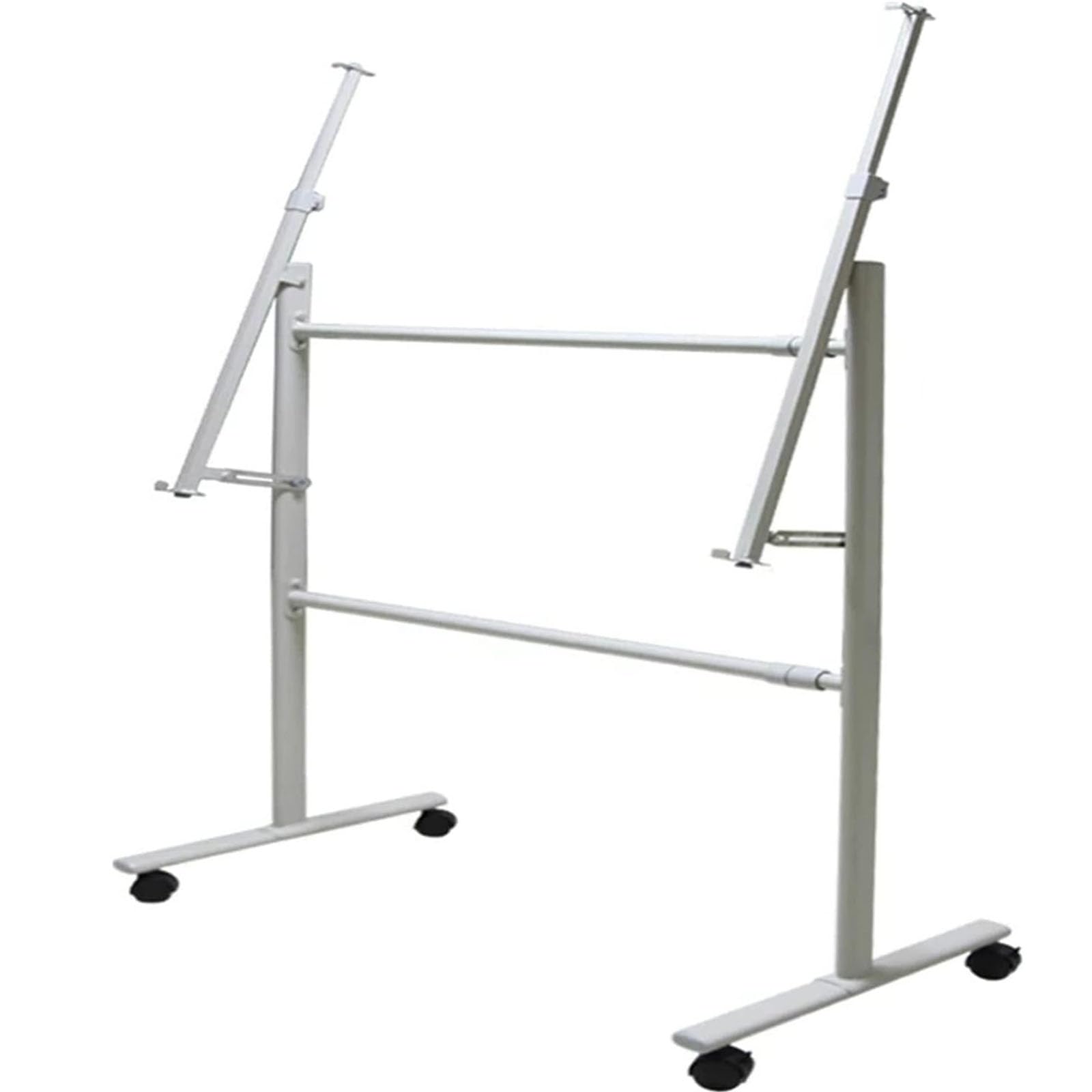 Heavy Duty Mobile Whiteboard Stand, Anti-Wobble Large Rolling Board Frame for Max 120x240cm Boards, Height & Angle Adjustable Universal Holder for Blackboard, Corkboard, School, Home (No Board)
