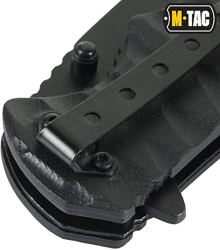 Miniatura 6 de M-Tac Cuchillo de bolsillo tipo 4 - Cuchillo plegable táctico con hoja de bloqueo de acero inoxidable EDC (negro)