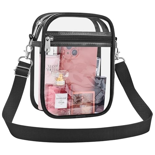 Clear Bag for Stadium Events Men&Women Clear Crossbody Bag Stadium Approved Clear Purse Bag Waterproof Clear Bag