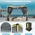 LVUYOYO Outdoor Louvered Pergola 10' x 10', Aluminum Pergola with Adjustable Roof, Waterproof Metal Gazebo with Curtains and Netting for Patio, Backyard, Garden, Deck (Black)