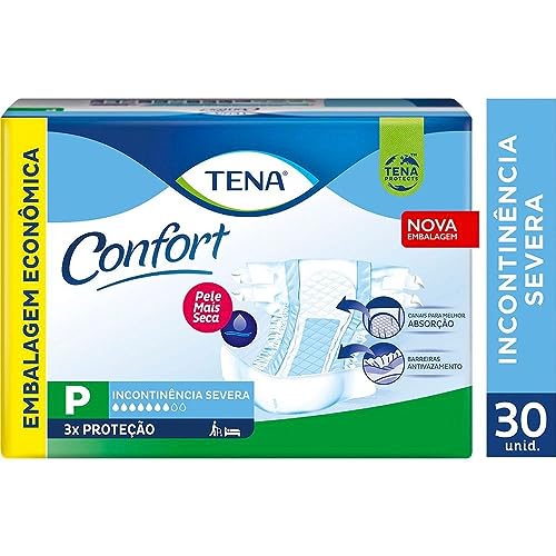 Tena Confort, Fralda Geriátrica para Incontinência Urinária, P - 30 unidades