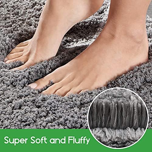 RenFox Non Slip Bath Mat Thickened Bath Rug Ultra Soft Bathroom Rugs Super Absorbent Bathroom Mat Machine Washable Comfy Microfiber Shower Mat 50 x 80 (Dark Grey)