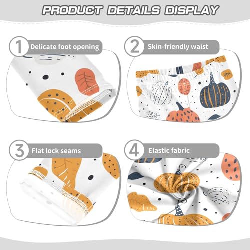 Thanksgiving Pumpkin Fruit Design Girls Leggings Soft Stretch Workout Yoga Dance Pants for Kids Casual Tights3