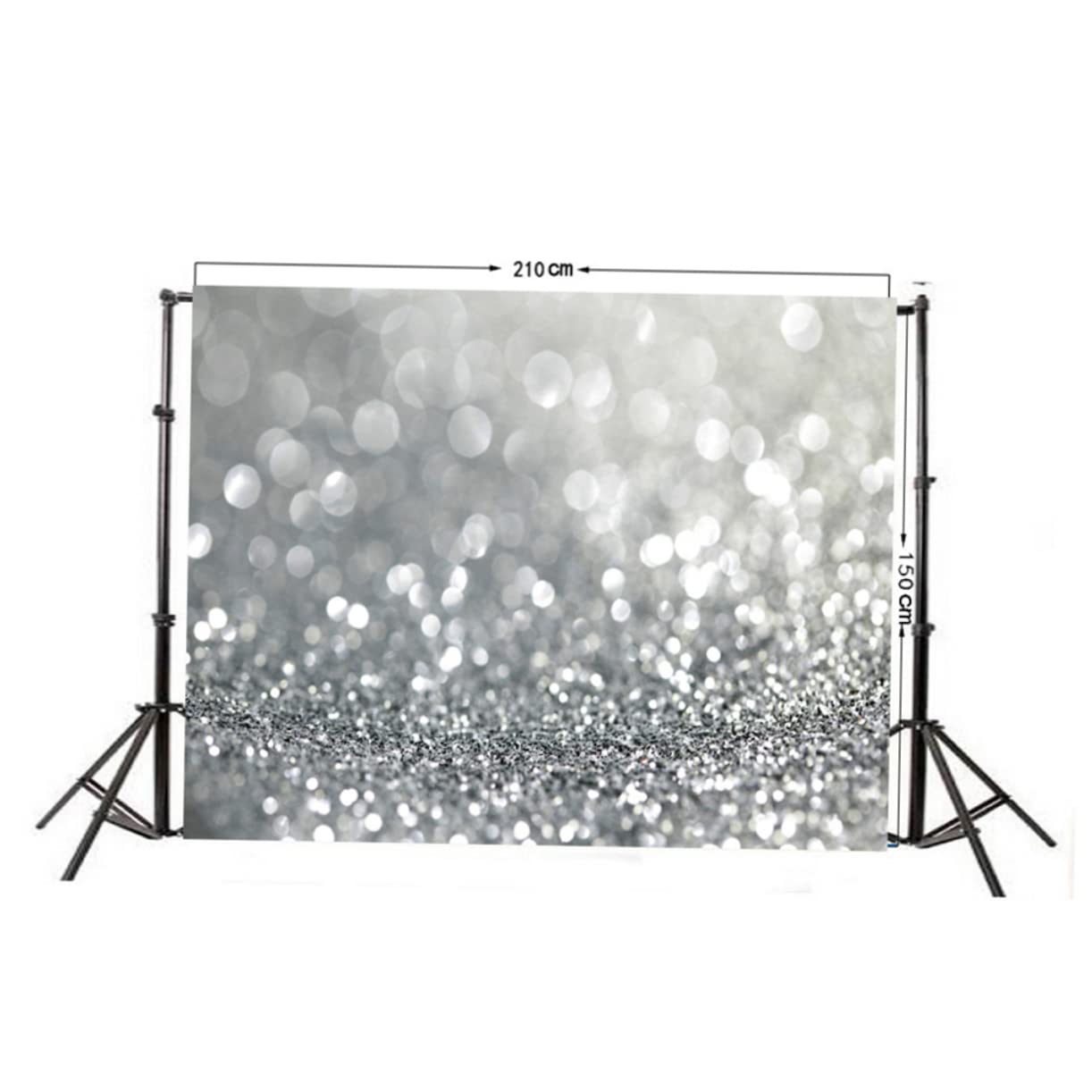 HOMSFOU 1pezzi Fotografia Fondale Decorativo Argento Per Eventi e Servizi Fotografici Per Amatori e Professionisti Resistente e Facile Da Utilizzare Per Feste e Riprese Video