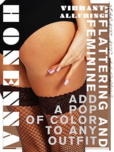 Image of HONENNA Fishnet Thigh High Stockings, 20+ Colors Silicone Lace Top Stay Up Nylons Tights for Woman, Size A-D