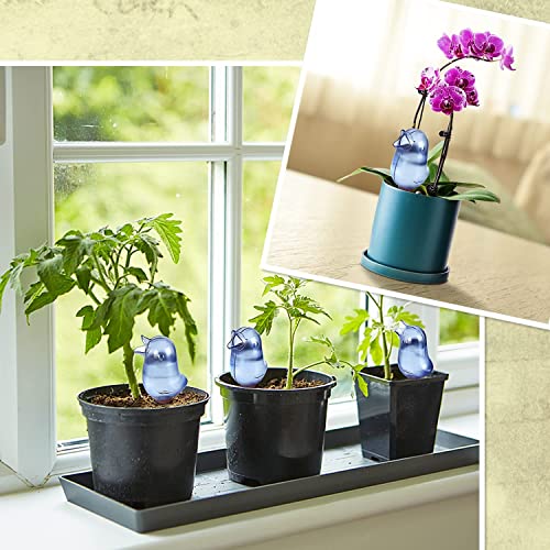 4 Pack Self Watering Spikes, Indoor Plant Watering Globes, Bird Shape Automatic Irrigation Spikes, Self-Watering Terracotta Spikes, Plant Watering Devices（Blue） - Thumbnail 3
