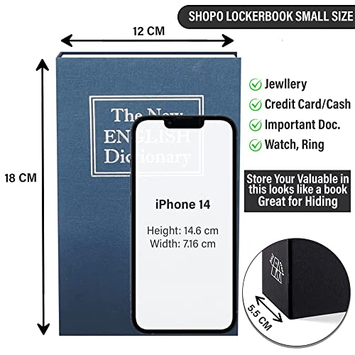 Shopo (LABEL) Book Locker Dictionary Stainless Steel Hidden Safe Jewellery Box/Cash Locker for Home and Office (18 x 12 x 5.5 cm) (Multicolour) - Image 5