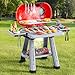 NIPLOOOW Kids Kitchen Toy Set, Kids BBQ Grill Kitchen Playset with Smoke, Sound & Light, 2-Layer Barbecue Indoor Outdoor Play Grill Toy Gift for Toddler Girl Boy Toy 3 4 5 6 7 8 Year Old