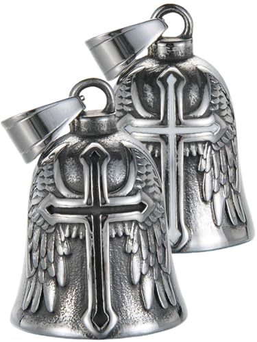 Image of Motorcycle Bell Guardian Angel Charm - Weather-resistant Good Luck Gremlin Bells With Gift Box, Legend Card, Keychain