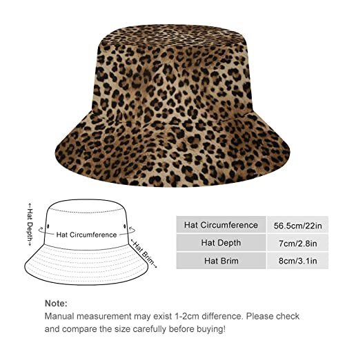 Leopard Print Bucket Hat For Women Men Fashion Sun Hat Packable Travel Beach Fisherman Hat #TOP1