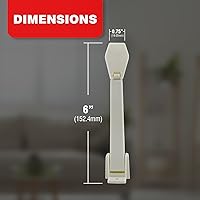 Vista 4 de Amazing Drapery Hardware Tensor de cable con resorte para bucles de cable, marfil, montaje en pared o piso, 1 paquete