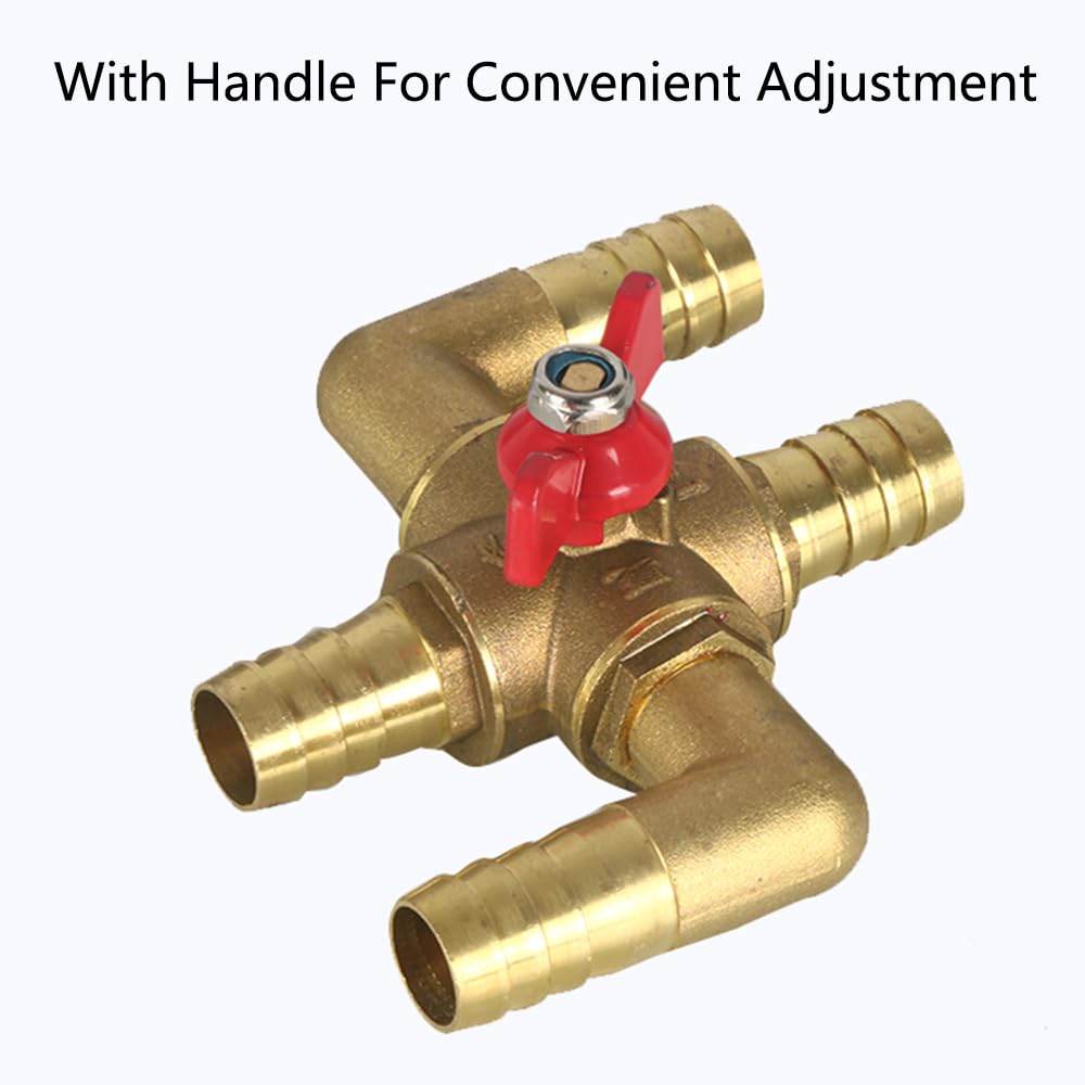 Valvola di Controllo del Riscaldamento a 4 Vie, Valvola di Riscaldamento Manuale Integrata in Ottone Massiccio da 5/8" (16mm) per Autoveicoli per Acqua/Olio/Gas