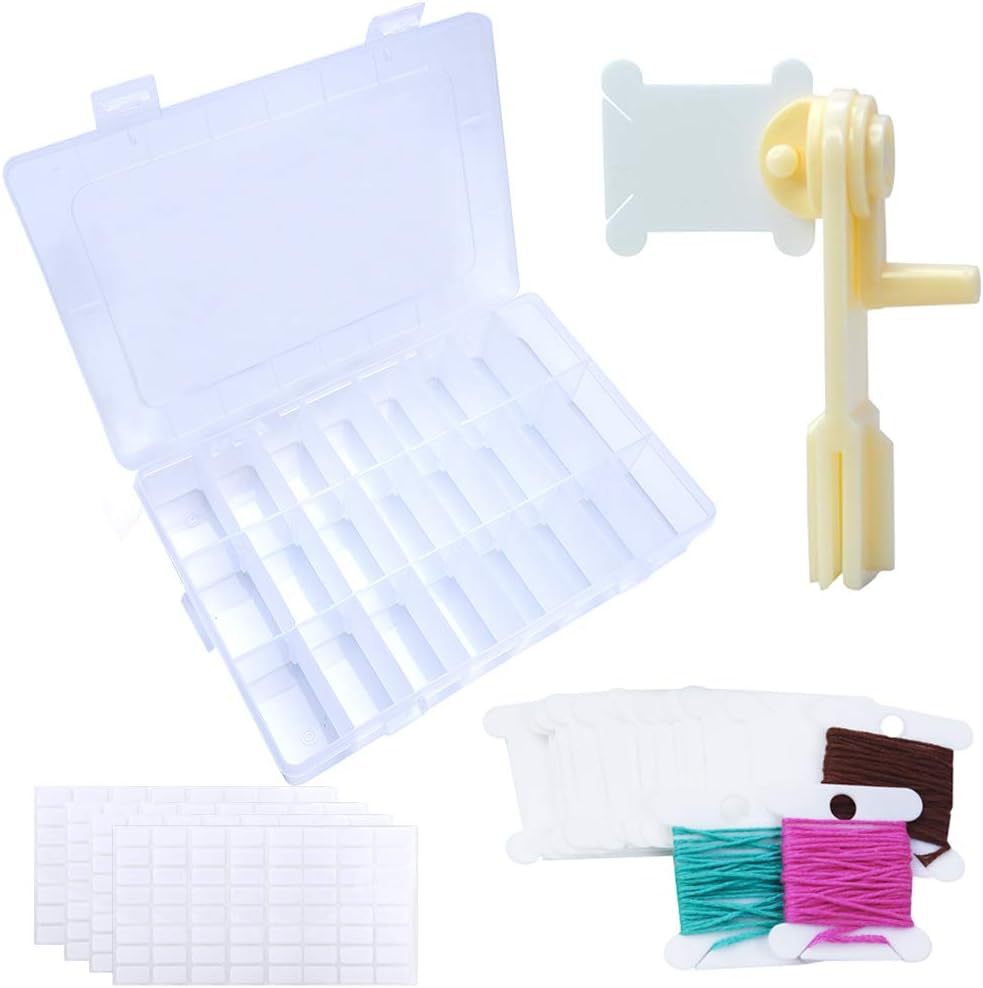 BCMRUN Floss Bobbins Set with Embroidery Floss Organizer
