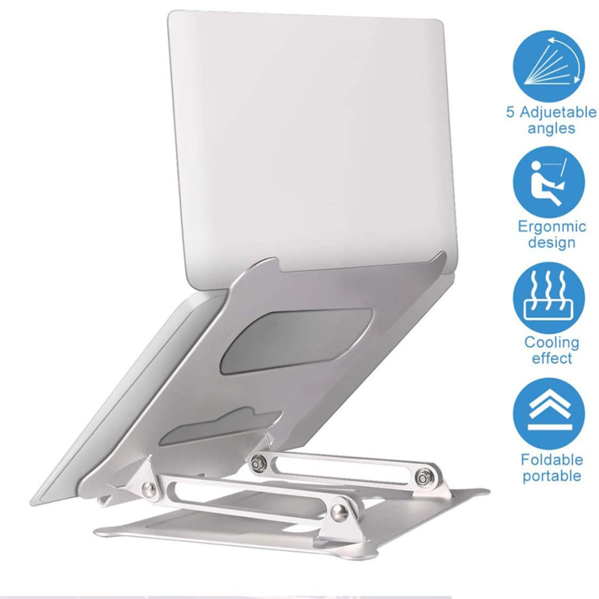 GLEAVI Soporte Ergonómico Computadora de Aleación Plegable para Portátil de Aluminio con Ajuste de Elevación, Diseño Único y Cómodo Uso
