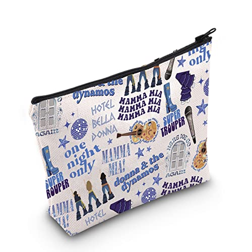 Mamma Music Inspired Gift Musical Movie Lover Zipper Pouch Makeup Bag Musical Comedy Gift (one Night only UK)