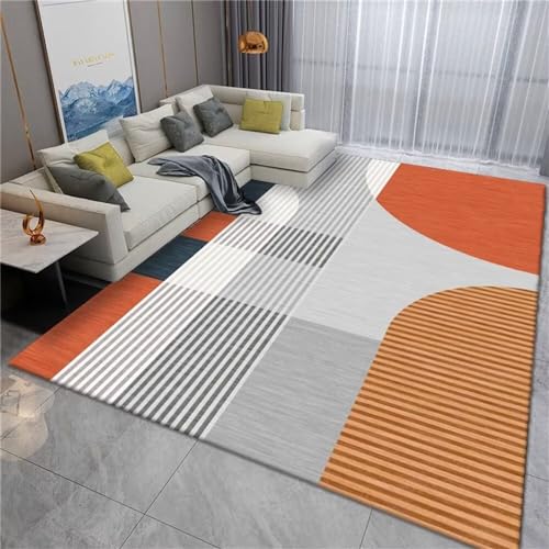 Tapis anti bruit résistant à l'usure et déco orange pour salon - 2