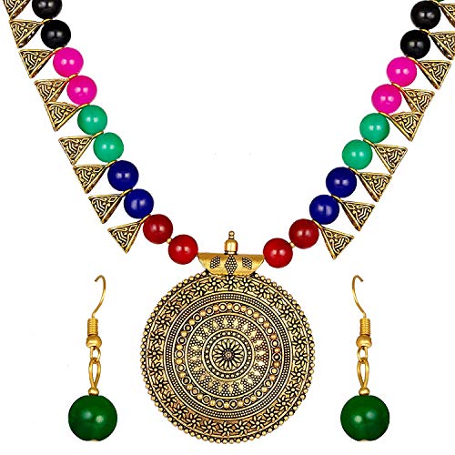 Image of Shining Diva Fashion Antique Design Traditional Neckpiece Necklace Jewellery Set for Women