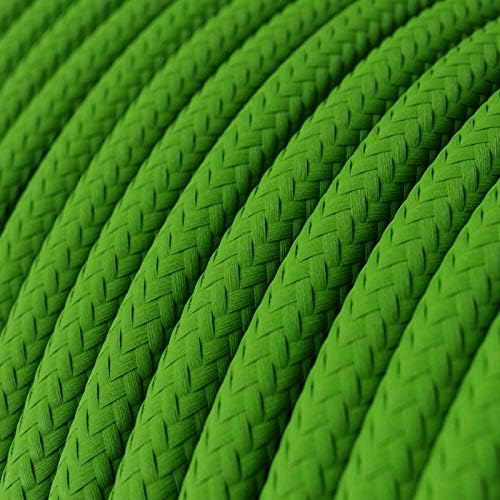 CA Creative Cables Lime Green Rayon Covered Round Electric Cable - RM18-150ft, 3 x 18 AWG