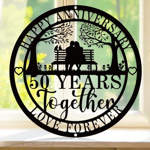 12'' 50th Anniversary Wedding Gifts for Couple, Parents, Friends,Happy 50th Anniversary Wedding...