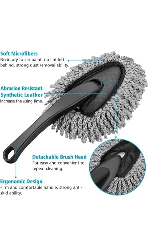Image of Flexible Car Duster, Microfiber Flexible Car Duster Car Wash| Dry /Wet Home, Kitchen, BZ Office Cleaning Brush with Expandable Handle (Medium)