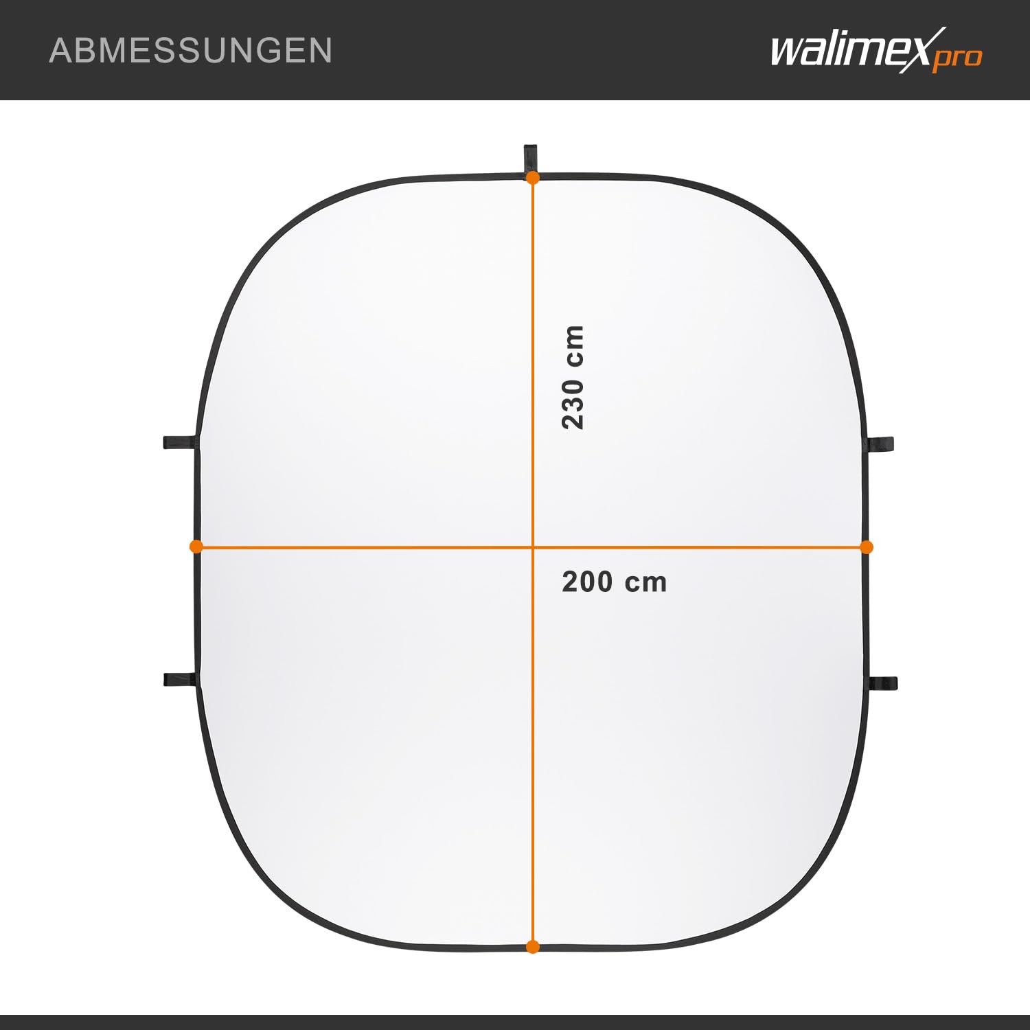 Walimex pro Falthintergrund (200 x 230 cm) schwarz/weiß, 20755