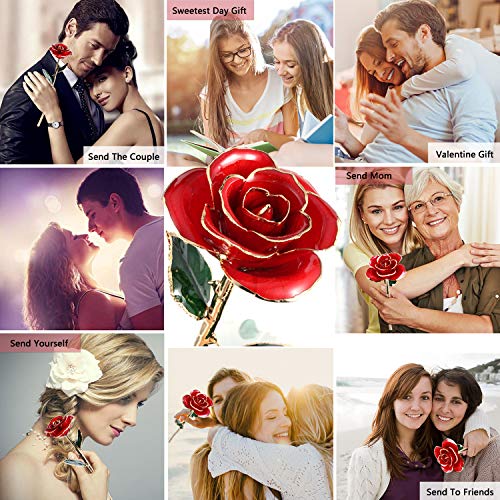 Gomyhom Rozencadeau voor vrouwen, opvallende cadeaus voor vrouwen/vriendin/moeder/oma, gouden 24 karaats roos met tekst… - Afbeelding 4