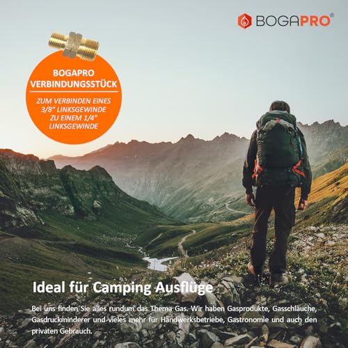 BOGAPRO Doppelnippel G 1/ 4″ LH x 3/ 8″ LH, Gasschlauch Schnellkupplung für Propan und Acetylen, inkl. Lecksuchspray und Polybeutel-6