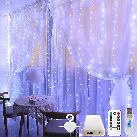 LED Lichtervorhang 3*3m 300 LED Lichterketten Vorhang Cover