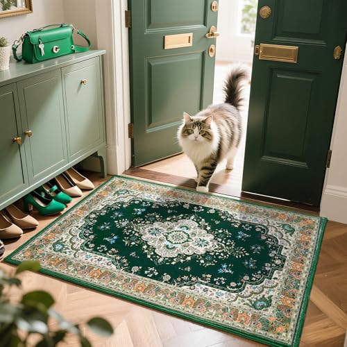 HOMORE 2x3 Area Rug Small Green Rugs for Bedroom, Washable