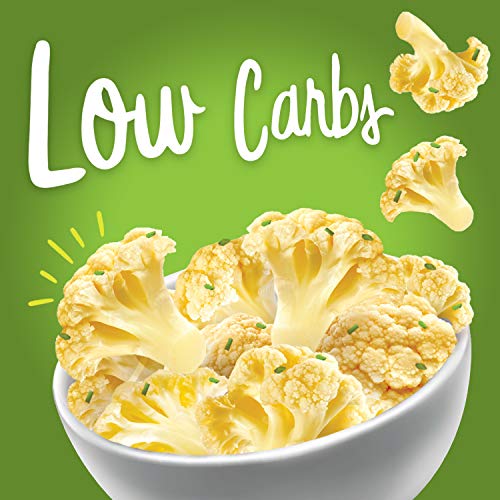 Keto Chips Low Carb Cauliflower Bites - 5g net carbs Cauliflower Chips Healthy Snacks for Kids and Adults (Garlic & Herbs) Low Sugar Gluten free Vegan Paleo Atkins Food Low Carb Snacks (4 Packs)