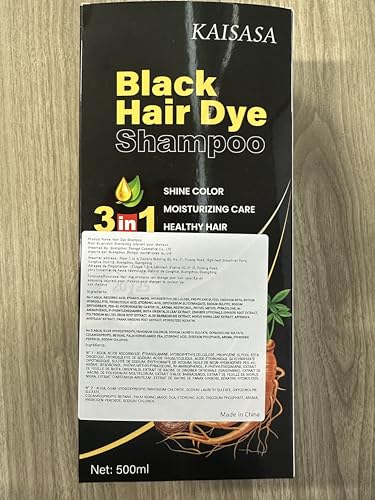 IIIMEIDU Hair Dye Shampoo for Gray Hair Coverage, 3 in 1 Natural Black Dye for Women Men, 500ml - Image 3