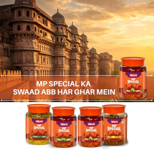 Image of Nilon's MP Special Mixed Pickle (500g) Homemade Aachar | Spicy & Tangy Pickle in Authentic MP Style with Raw Mango, Lemon, Mustard Oil & Rich Spices with No Added Artificial Colour