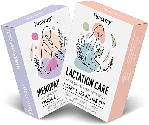 Funermy Postnatal Probiotics Breastfeeding Supplement and Menopause Supplement for Women with Black Cohosh, 40 Packets (Pack of 2)