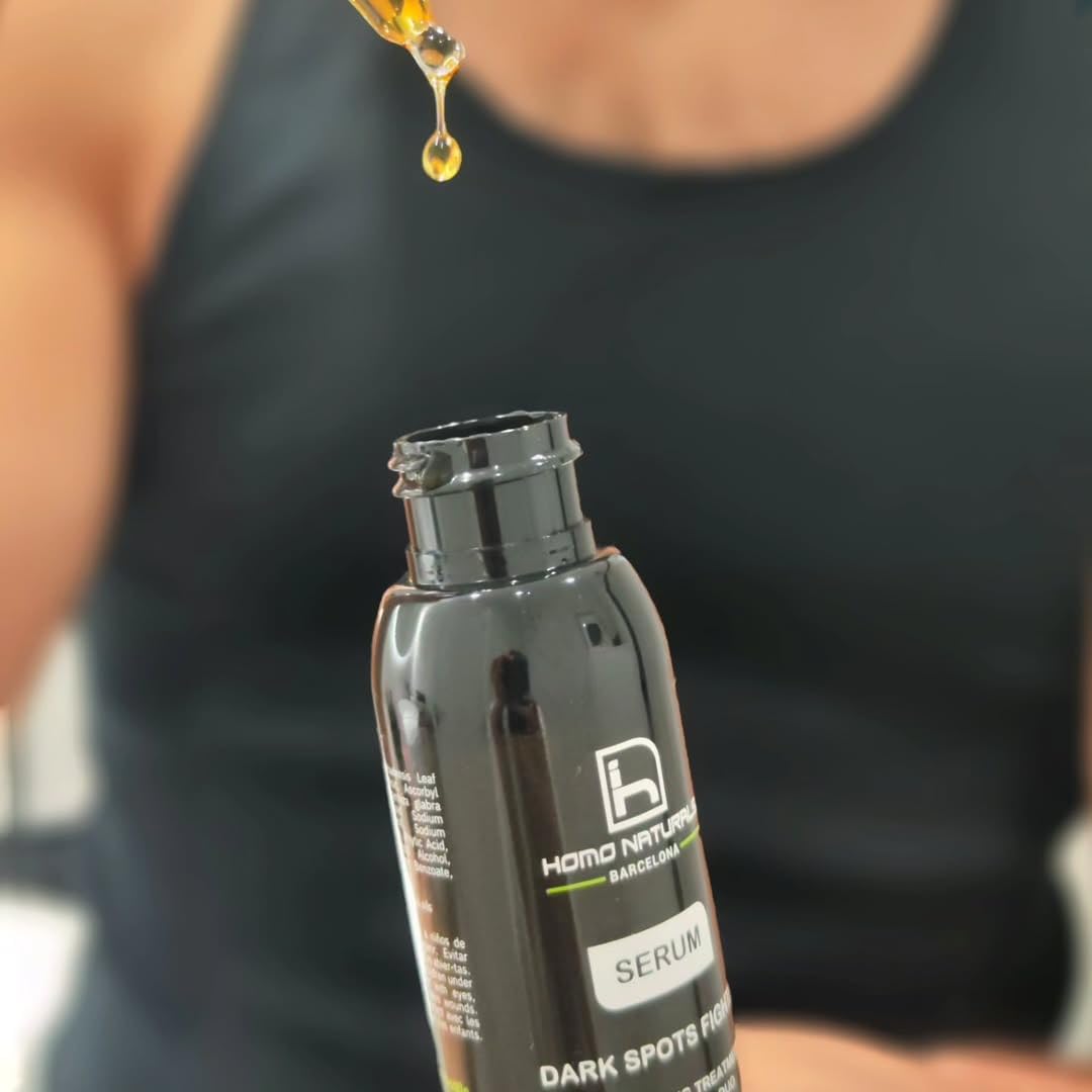 Homo Naturals Serum Facial Hombre Antiedad y Quita Manchas Cara - Crema Facial Ácido hialurónico - Crema para manchas en la cara hombre - Antiedad y Quitamanchas - Certificado Orgánico - 100 ml