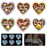 6 STK LED Oktoberfest Anstecker Pin "O'Zapft is" im Lebkuchenherz-Design für Oktoberfest Deko Fasching Geburtstag Hochzeit Junggesellinnenabschied Bayerische Party