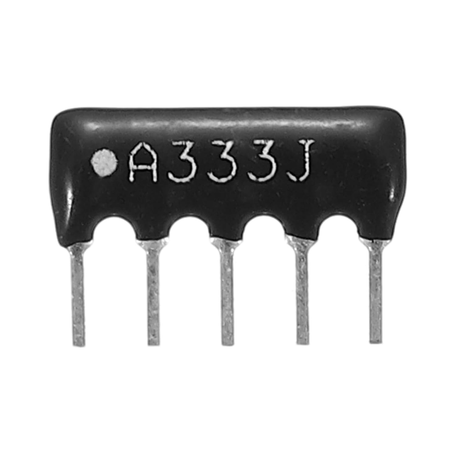 MECCANIXITY 20Pack 33K Ohm Resistor Network Array, 1/8W SIP-5 2.54mm Pitch Thick Film Network Resistor Assortment Kit, 5% Tolerance Bussed Type 5P, Black
