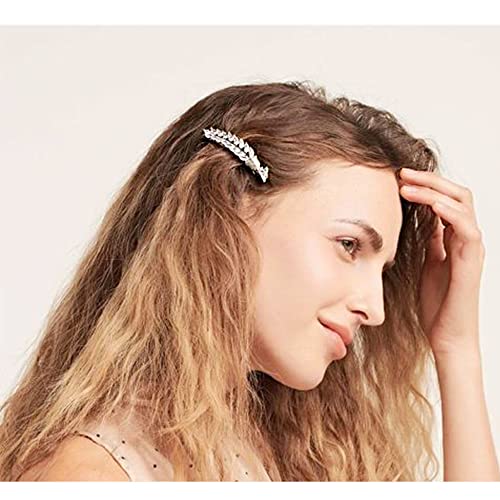 Pasadores para el cabello de cristal blanco y horquillas pequeñas para mujer 4